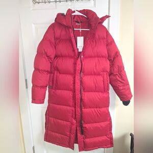 Rare RED Quince Responsible Down Long Puffer Jacket Sz Small